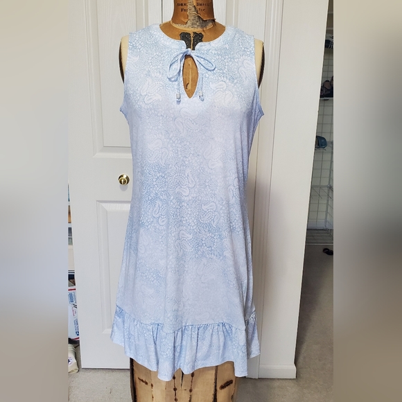 Michael Kors blue paisley dress size L - Picture 3 of 12